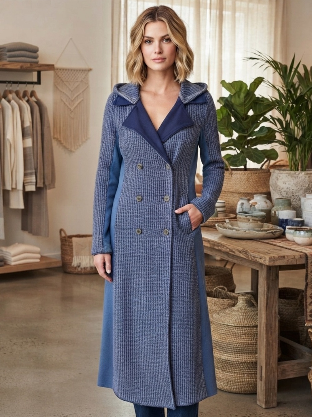 💕 Oli & Hali long washed Blue jacket